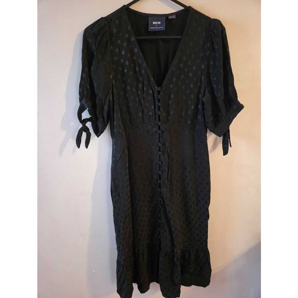 Anthropologie Maeve Eudora Midi Dress Black With Pockets